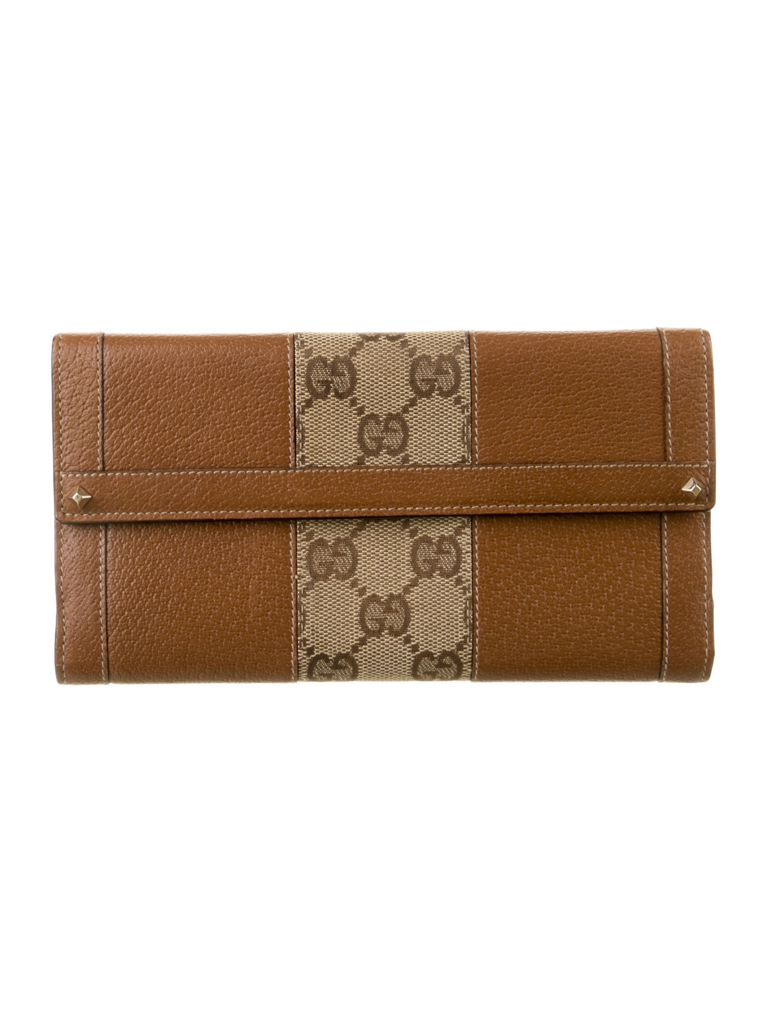 Gucci GG Canvas Leather Continental Wallet