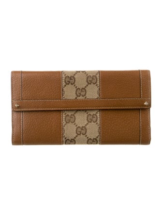 Gucci GG Canvas Leather Continental Wallet