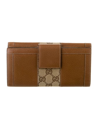 Gucci GG Canvas Leather Continental Wallet