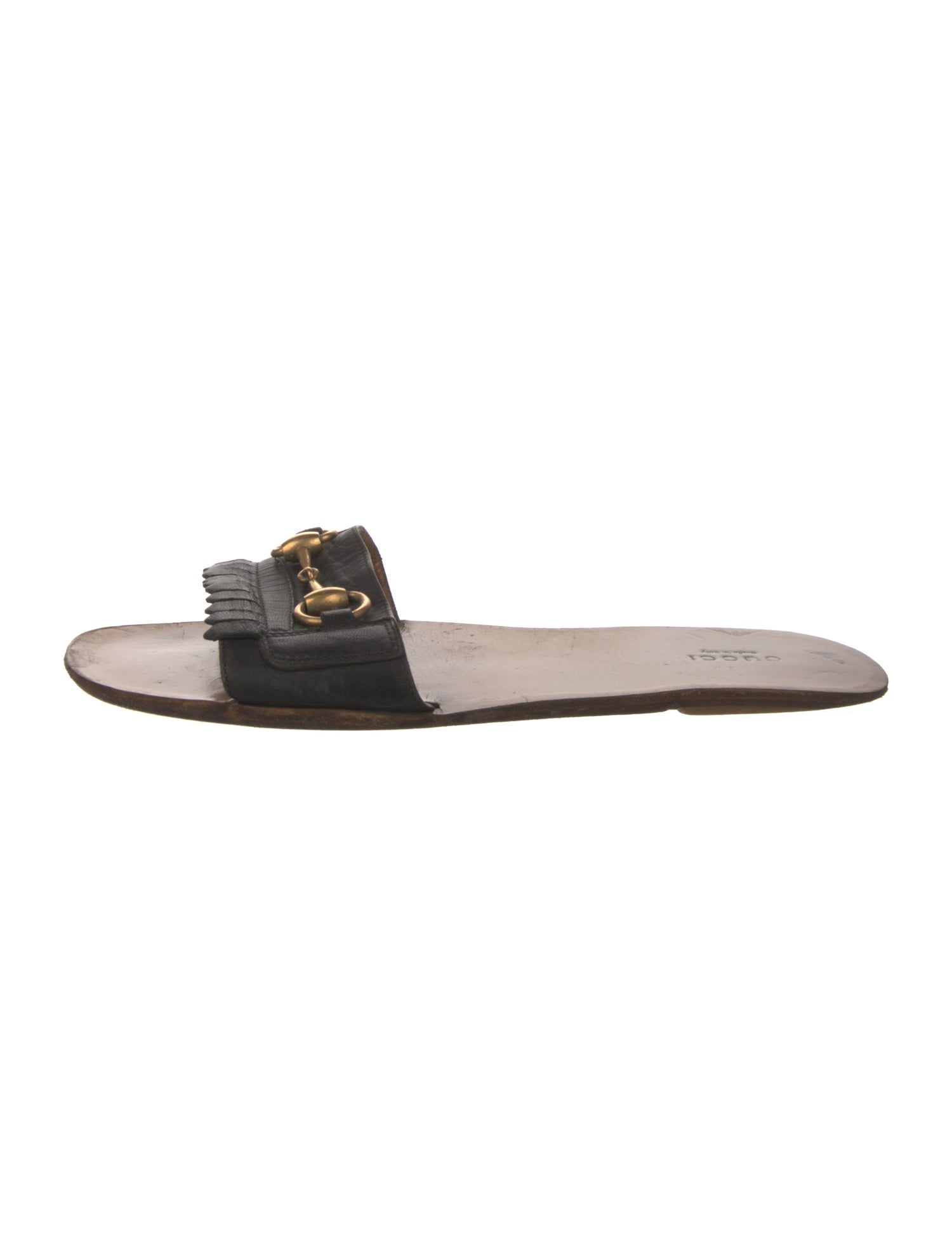 Gucci Horsebit Accent Leather Slides