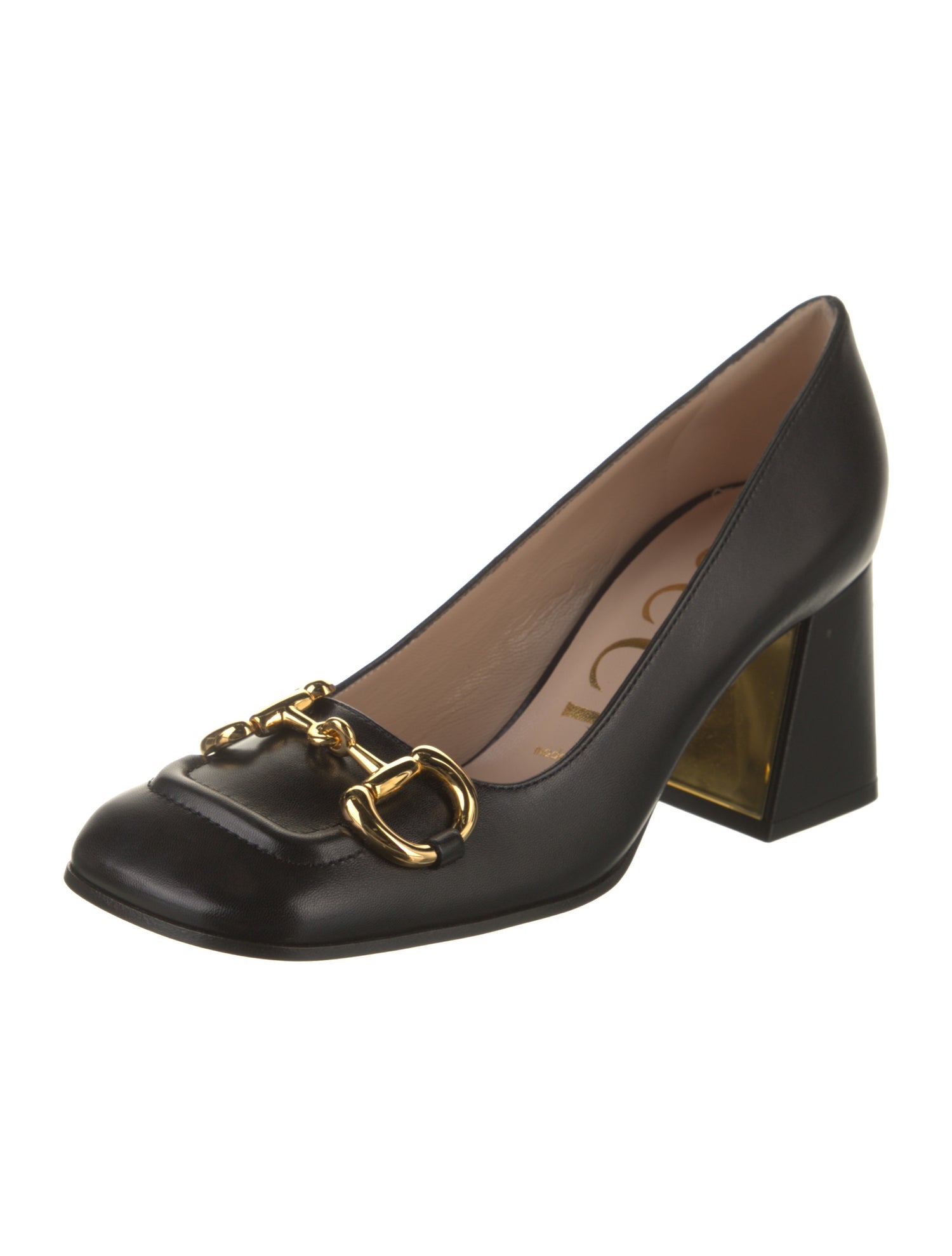 Gucci Horsebit Accent Leather Pumps