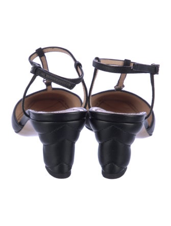 Gucci Double G Logo Leather T-Strap Pumps