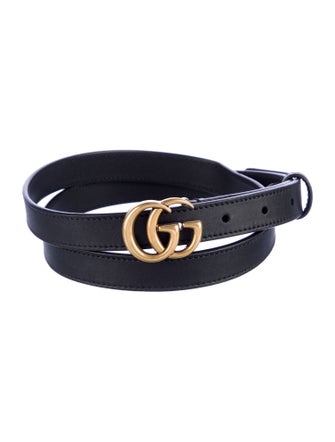 Gucci Double G Logo Skinny Belt
