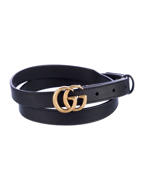 Gucci Double G Logo Skinny Belt