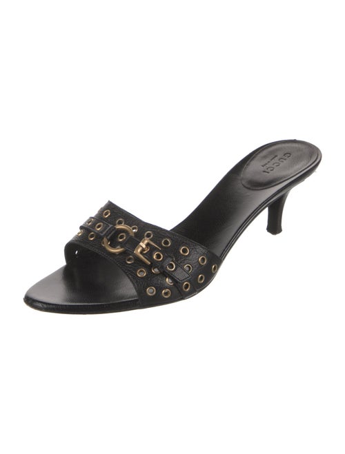 Gucci Leather Cutout Accent Slides