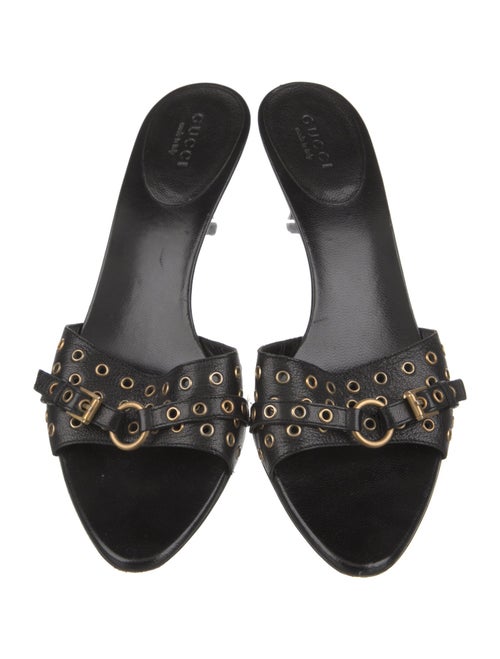 Gucci Leather Cutout Accent Slides