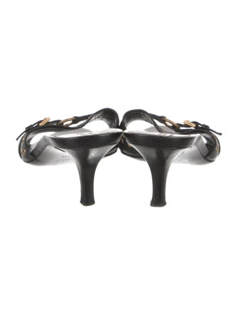 Gucci Leather Cutout Accent Slides