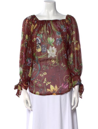 Gucci Silk Floral Print Blouse