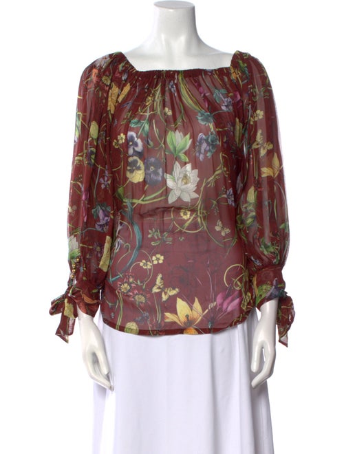 Gucci Silk Floral Print Blouse