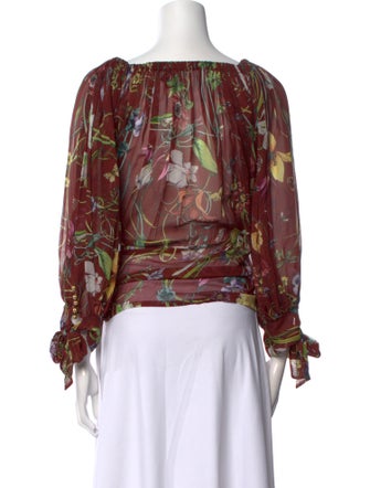 Gucci Silk Floral Print Blouse