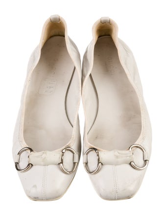 Gucci Web Accent Leather Ballet Flats