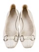 Gucci Web Accent Leather Ballet Flats
