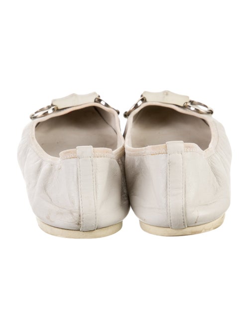 Gucci Web Accent Leather Ballet Flats