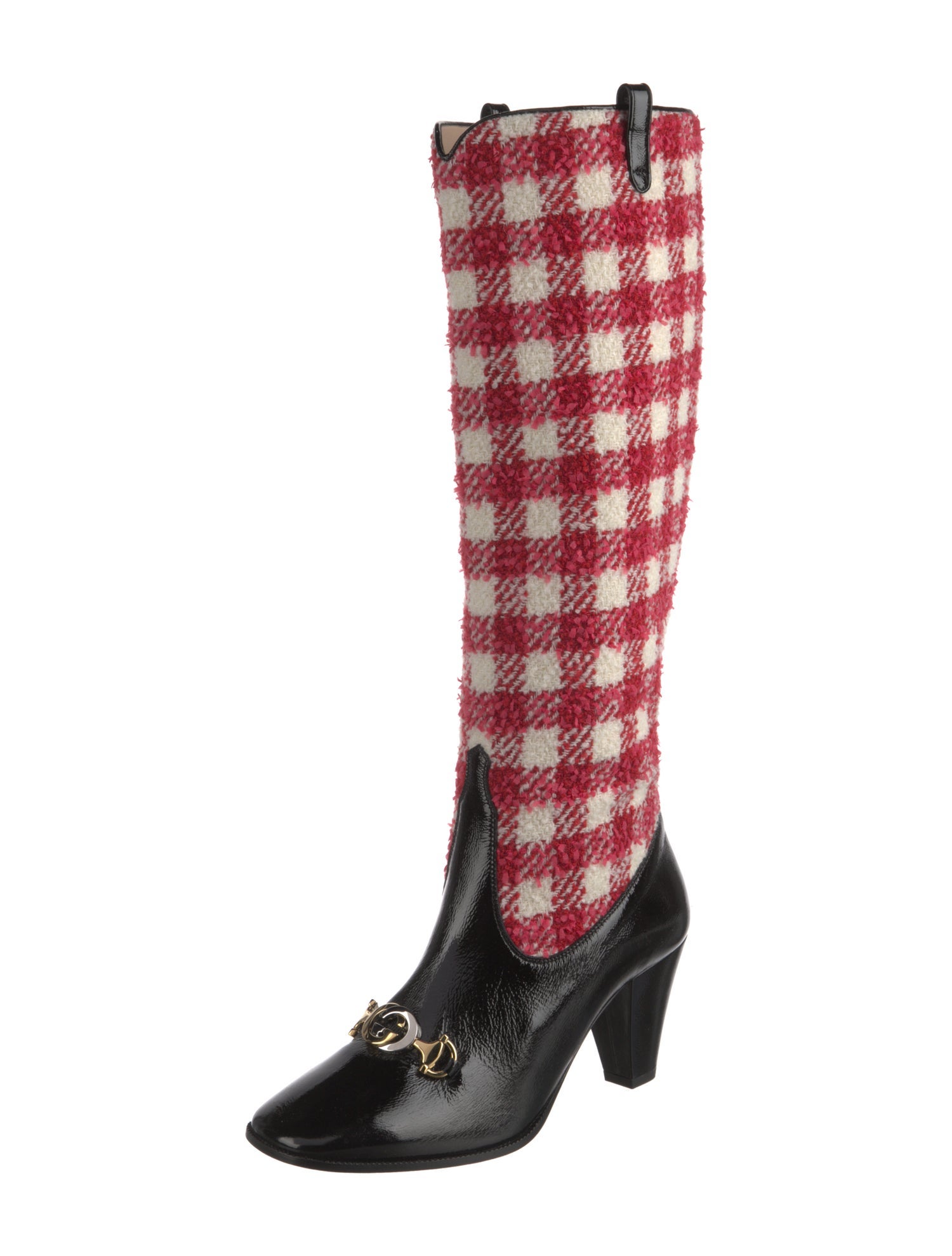 Gucci Interlocking G Logo Tweed Sock Boots