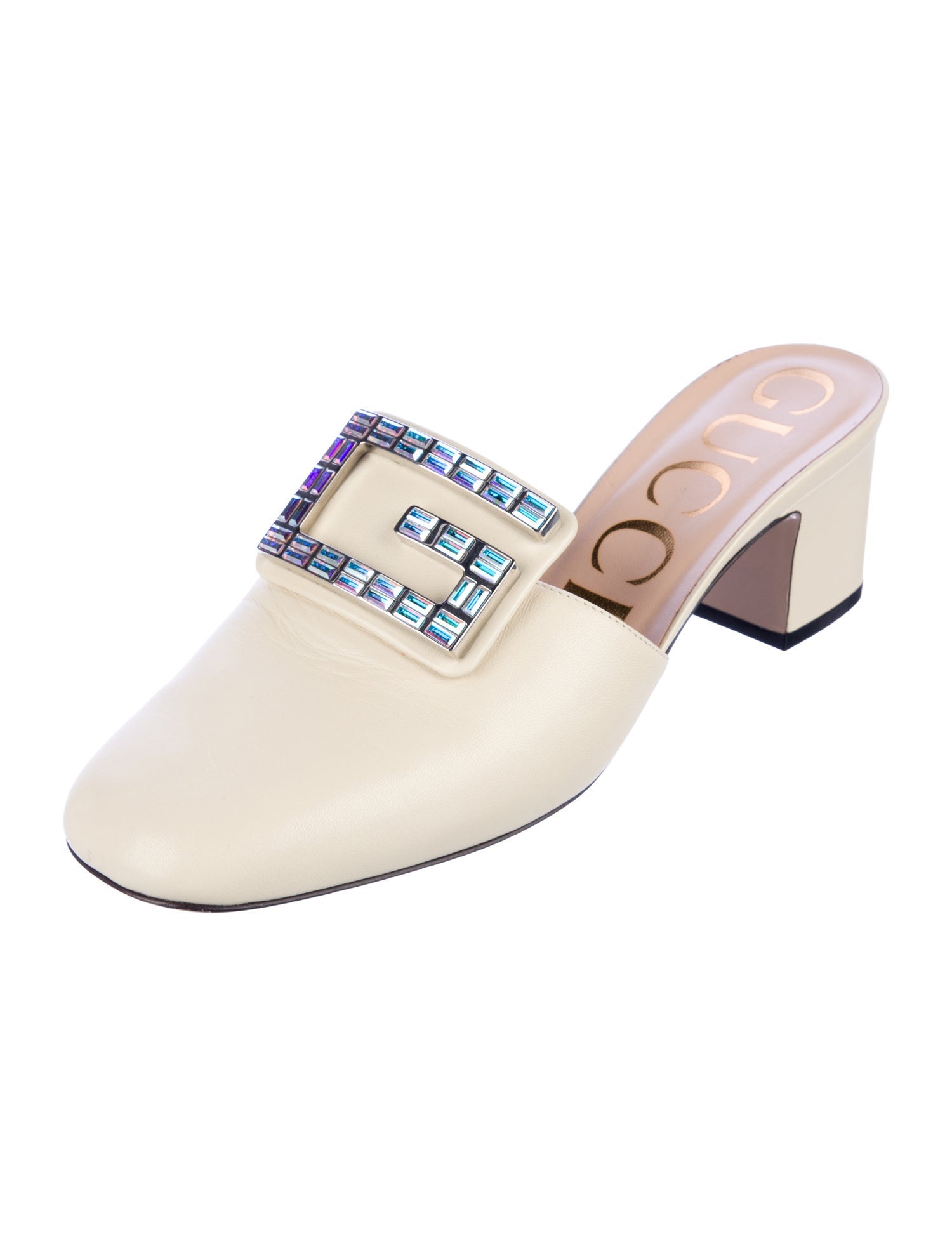 Gucci GG Logo Leather Mules