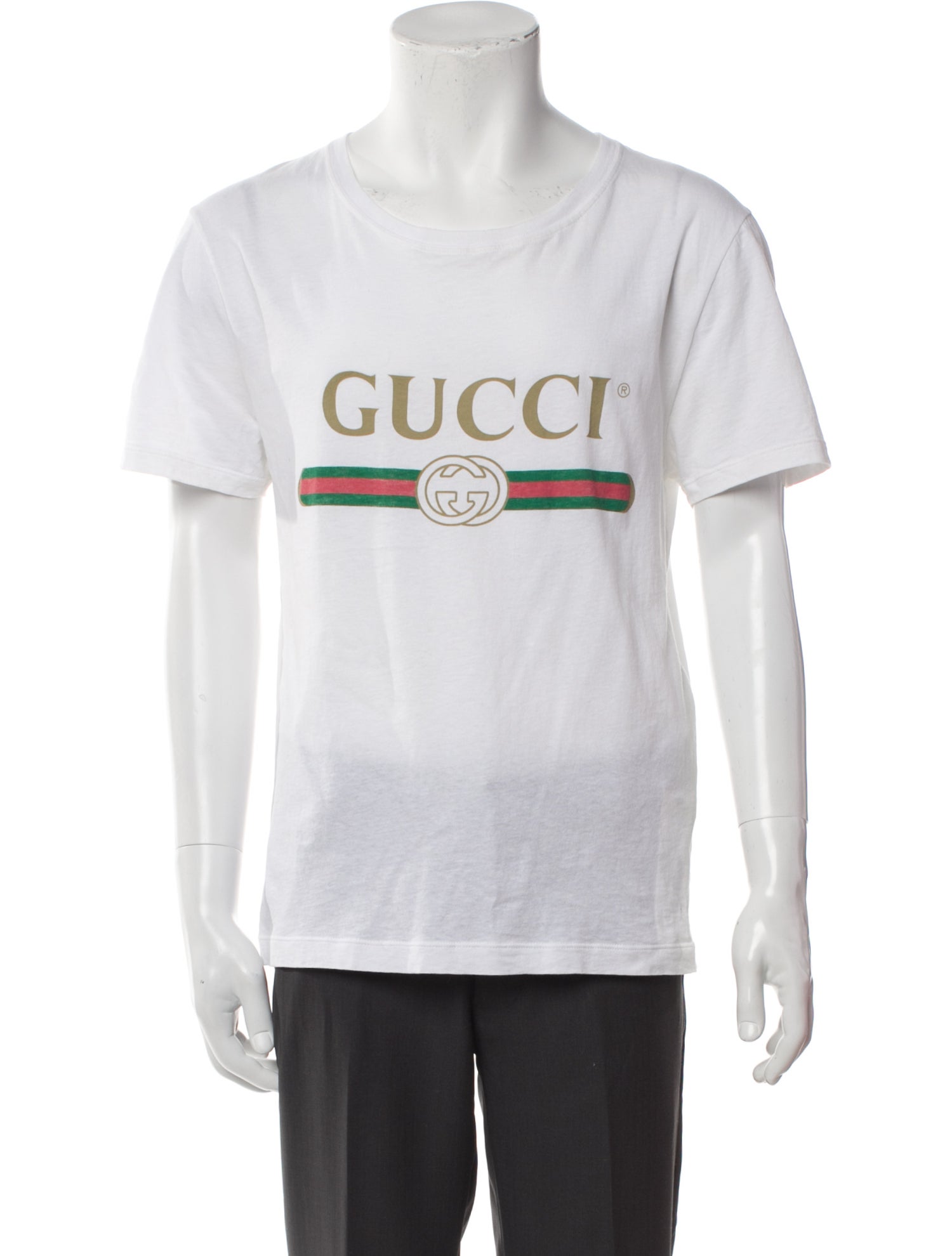 Gucci Web Accent Scoop Neck T-Shirt