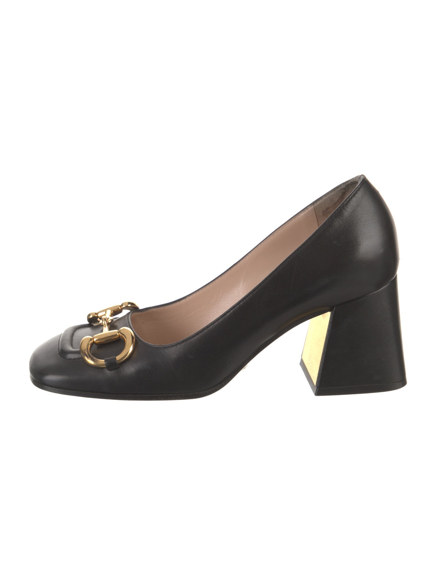 Gucci Horsebit Accent Leather Pumps