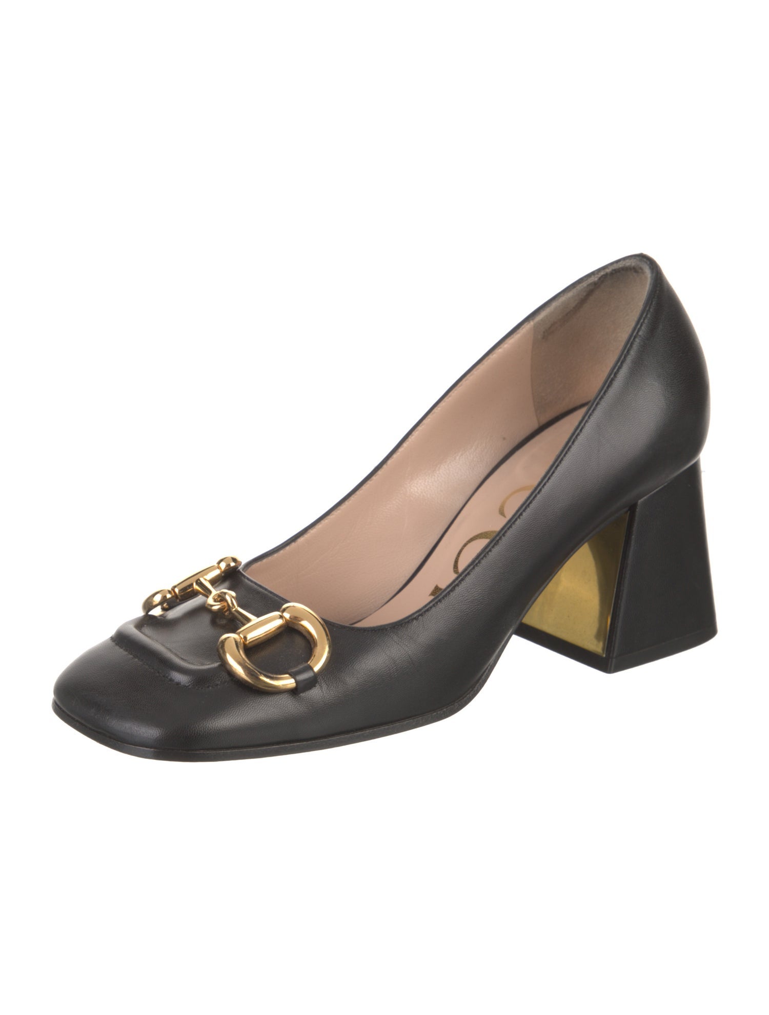 Gucci Horsebit Accent Leather Pumps