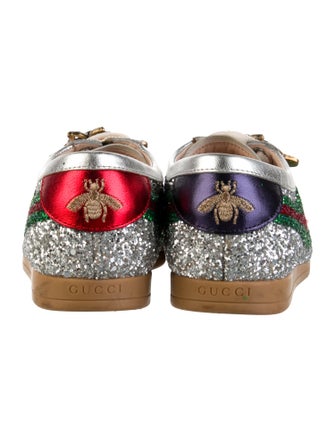 Gucci Faux Pearl Accents Glitter Sneakers