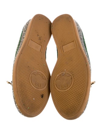 Gucci Faux Pearl Accents Glitter Sneakers