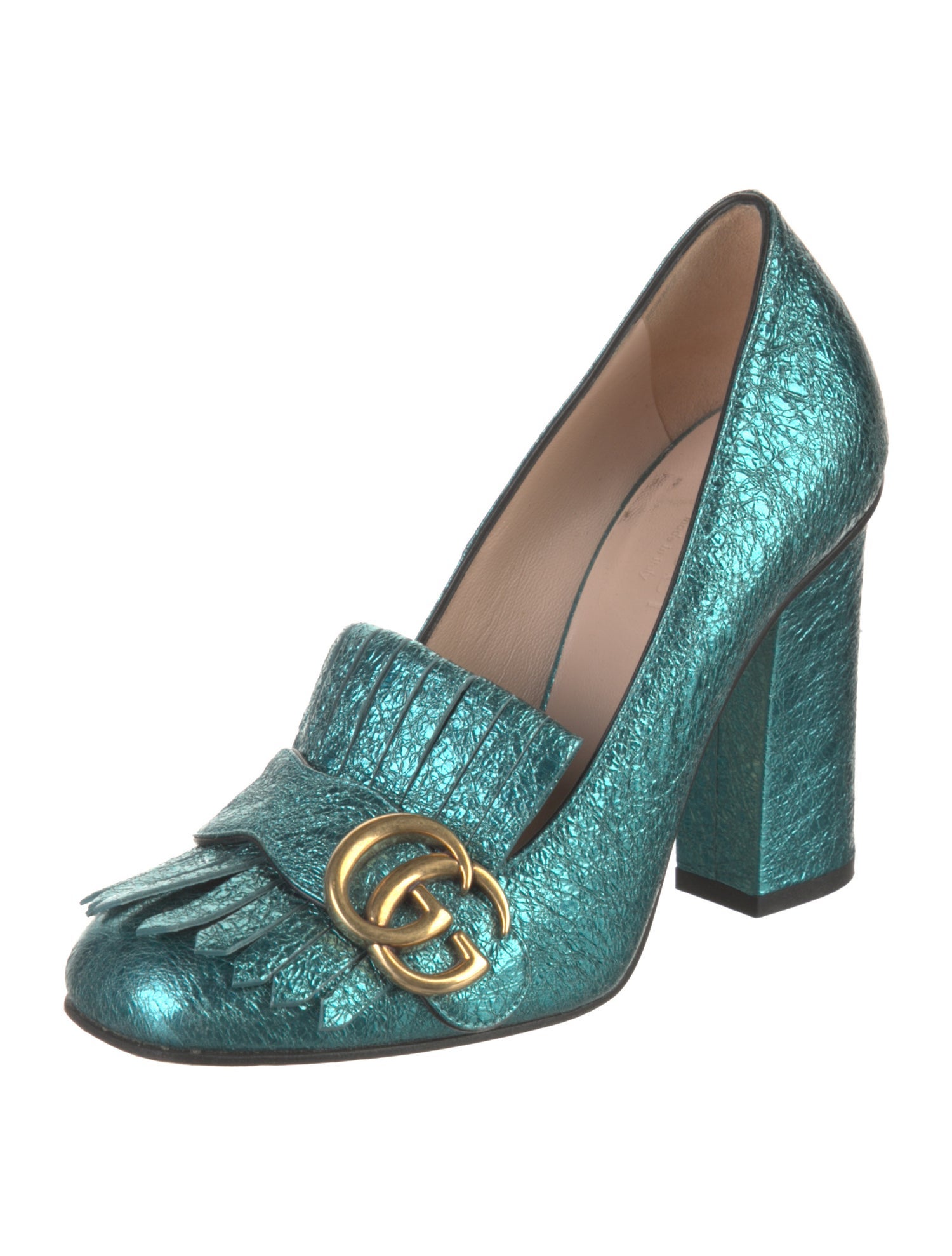 Gucci Double G Logo Leather Pumps