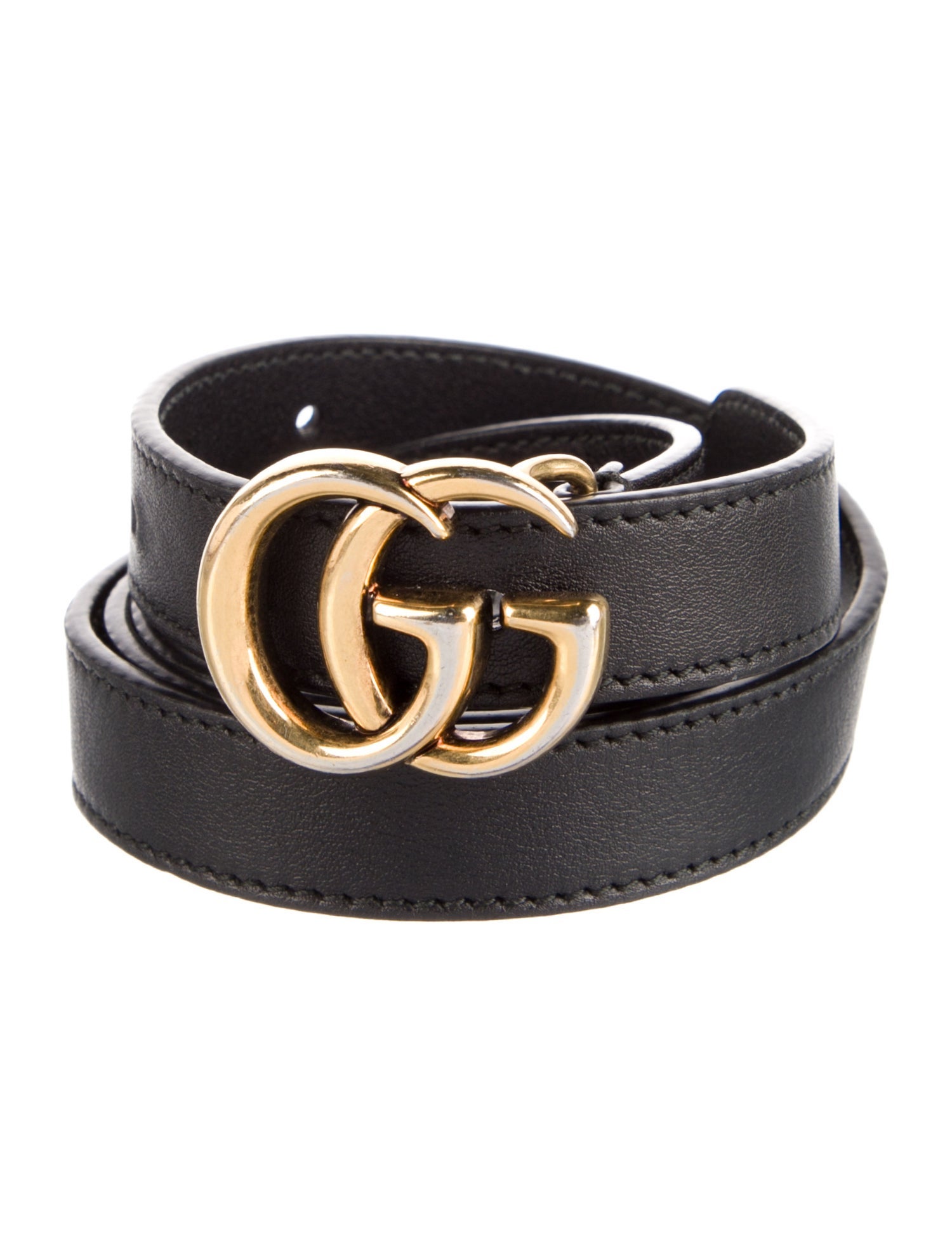Gucci Double G Logo Skinny Belt