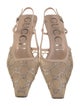 Gucci Suede Lace Pattern Slingback Pumps