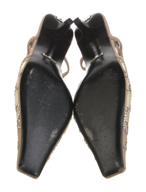 Gucci Suede Lace Pattern Slingback Pumps