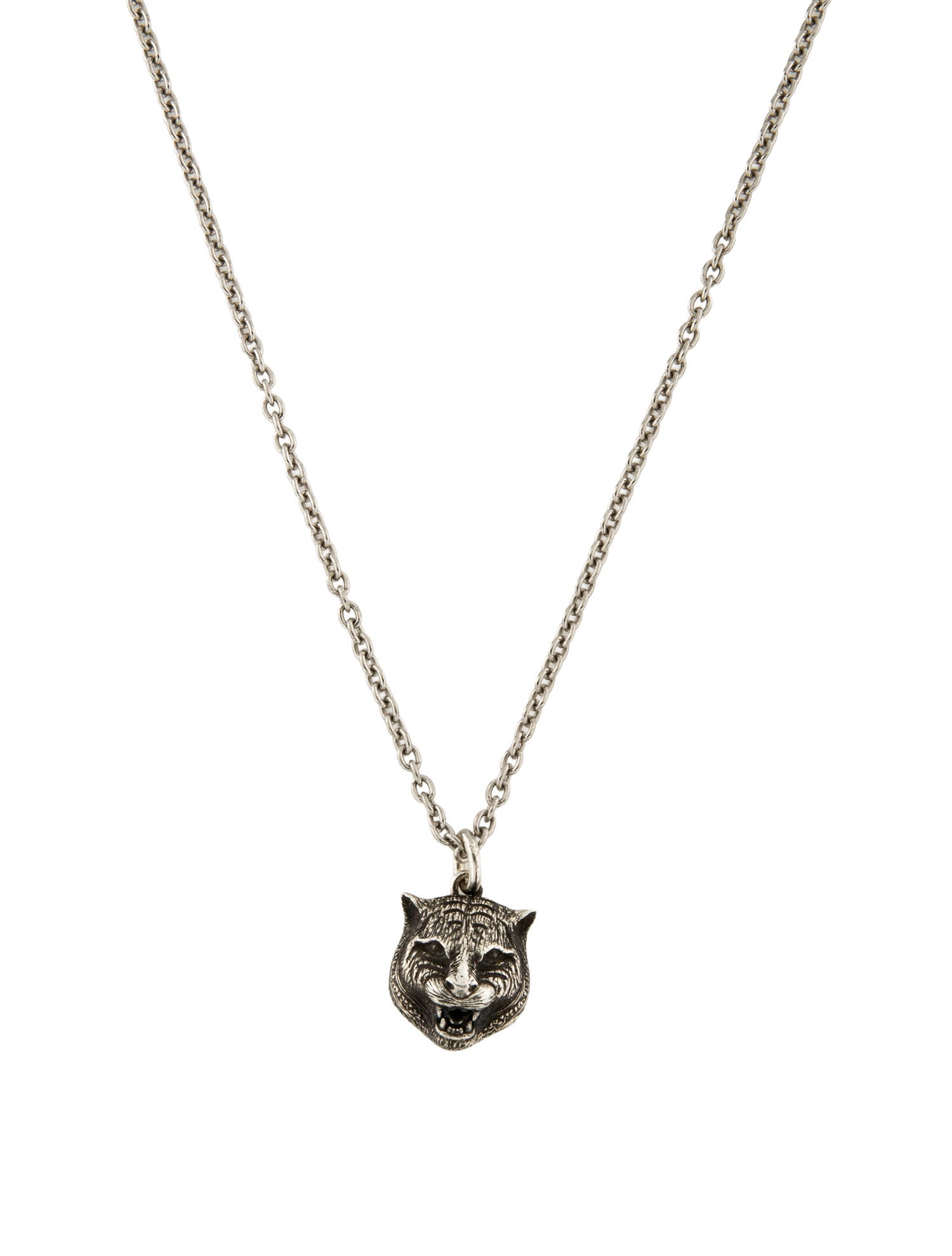 Gucci Anger Forest Feline Head Pendant Necklace