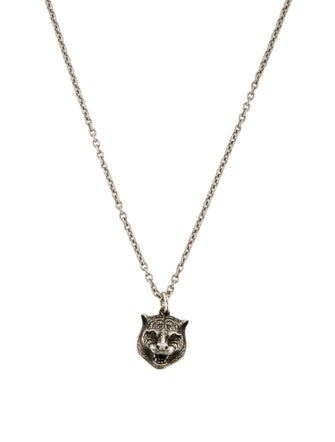 Gucci Anger Forest Feline Head Pendant Necklace