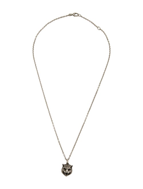 Gucci Anger Forest Feline Head Pendant Necklace