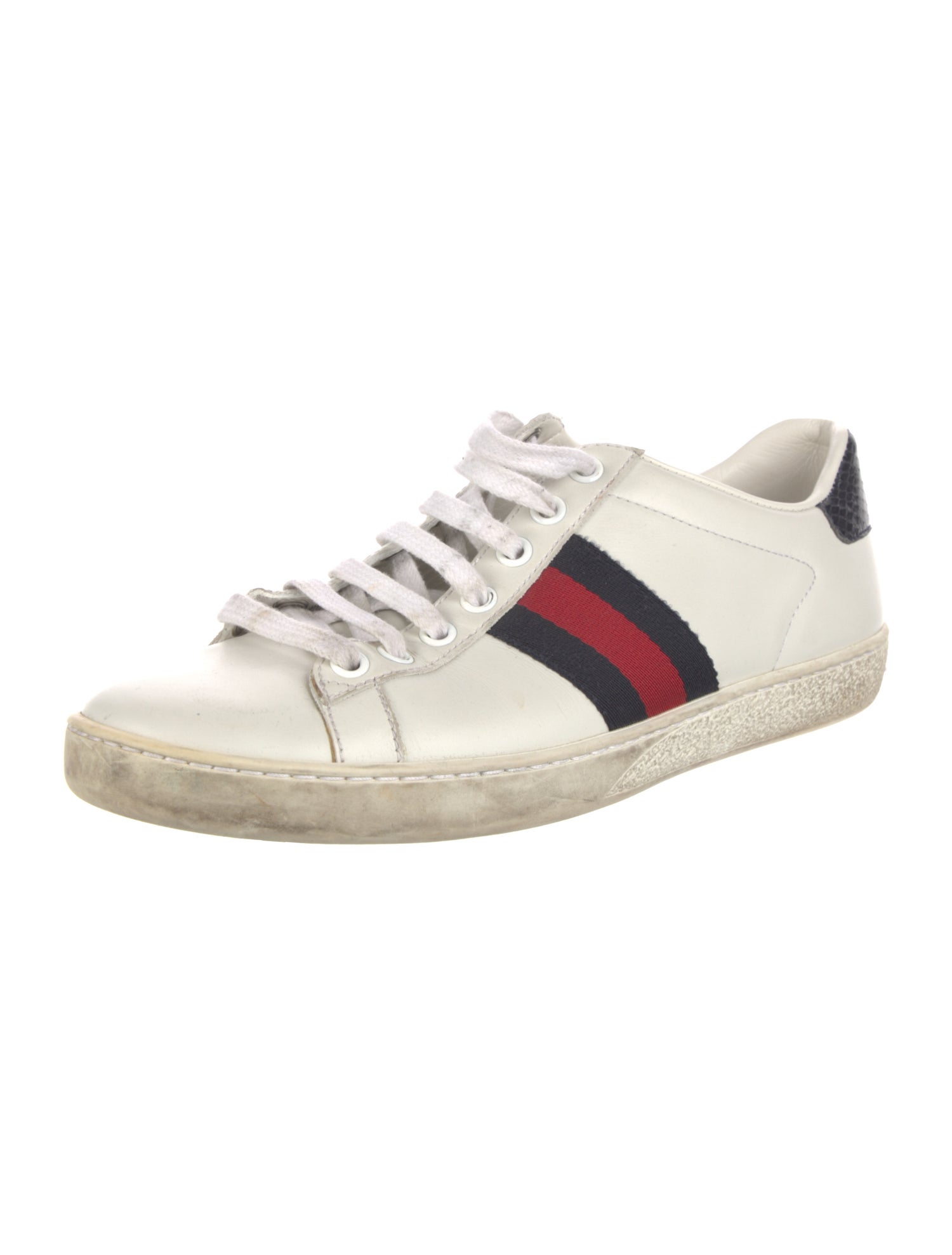 Gucci Web Accent Leather Sneakers