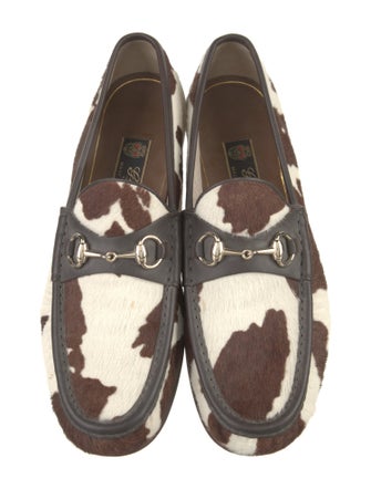 Gucci Ponyhair Animal Print Dress Loafers