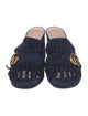 Gucci Double G Logo Suede Slides