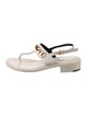 Gucci Chain-Link Accent Leather T-Strap Sandals