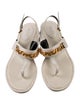 Gucci Chain-Link Accent Leather T-Strap Sandals