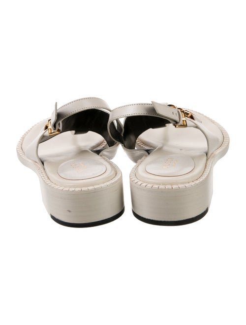 Gucci Chain-Link Accent Leather T-Strap Sandals