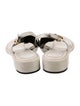 Gucci Chain-Link Accent Leather T-Strap Sandals