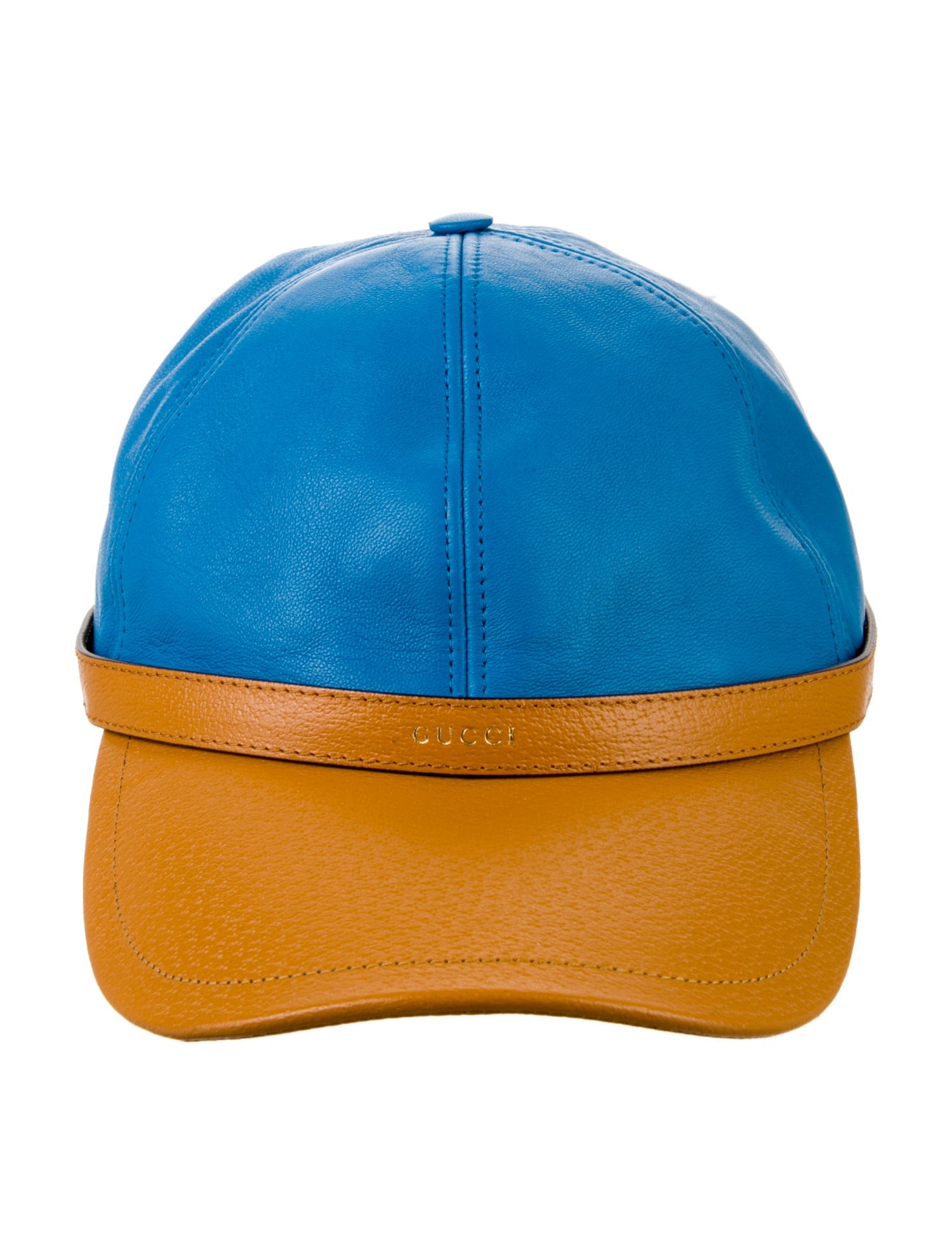 Gucci Pattern Print Leather Baseball Hat w/Tags