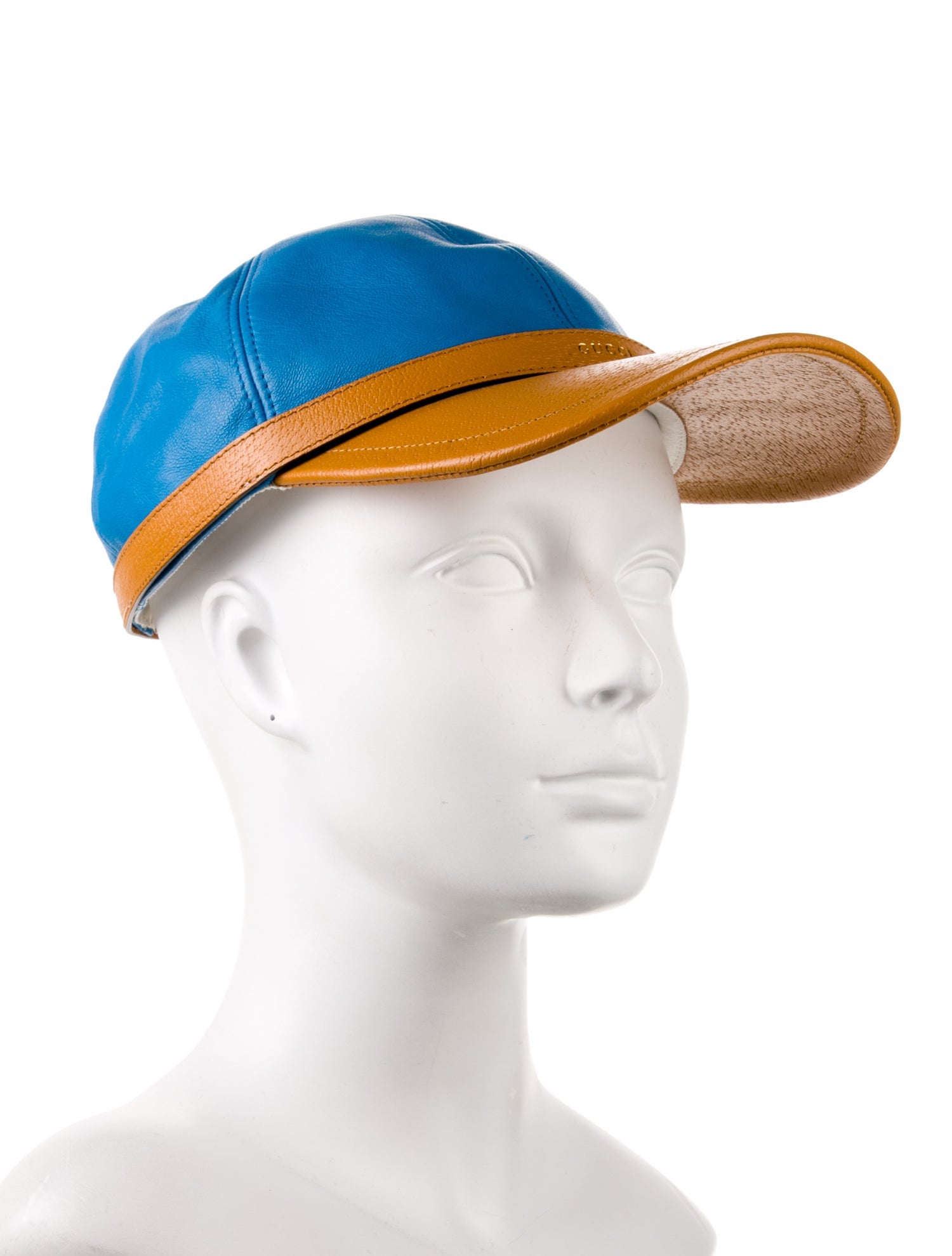 Gucci Pattern Print Leather Baseball Hat w/Tags