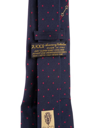 Gucci Silk Polka-Dot and Horsebit Pattern Tie