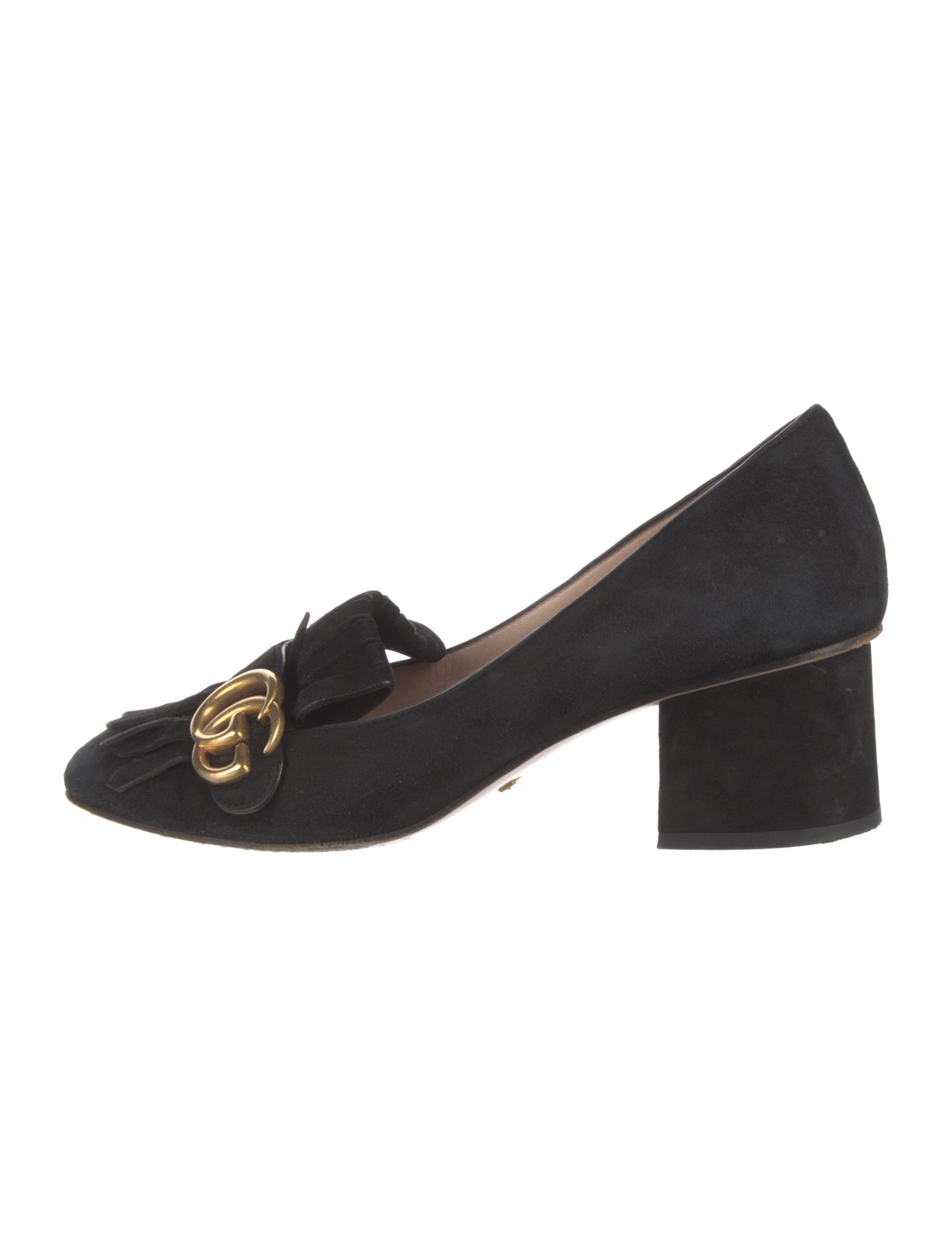 Gucci Double G Logo Suede Pumps