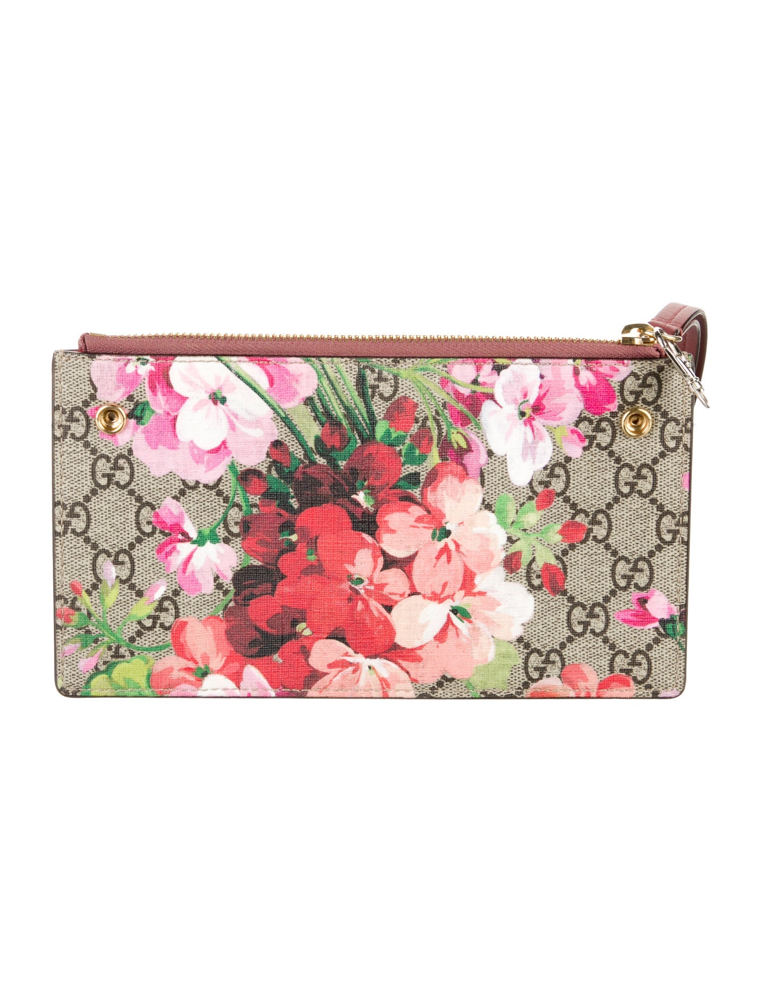 Gucci Gg Supreme Blooms Pouch GG Supreme Wristlet