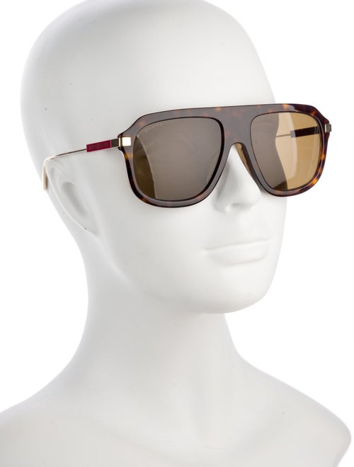 Gucci Web Accent Square Sunglasses