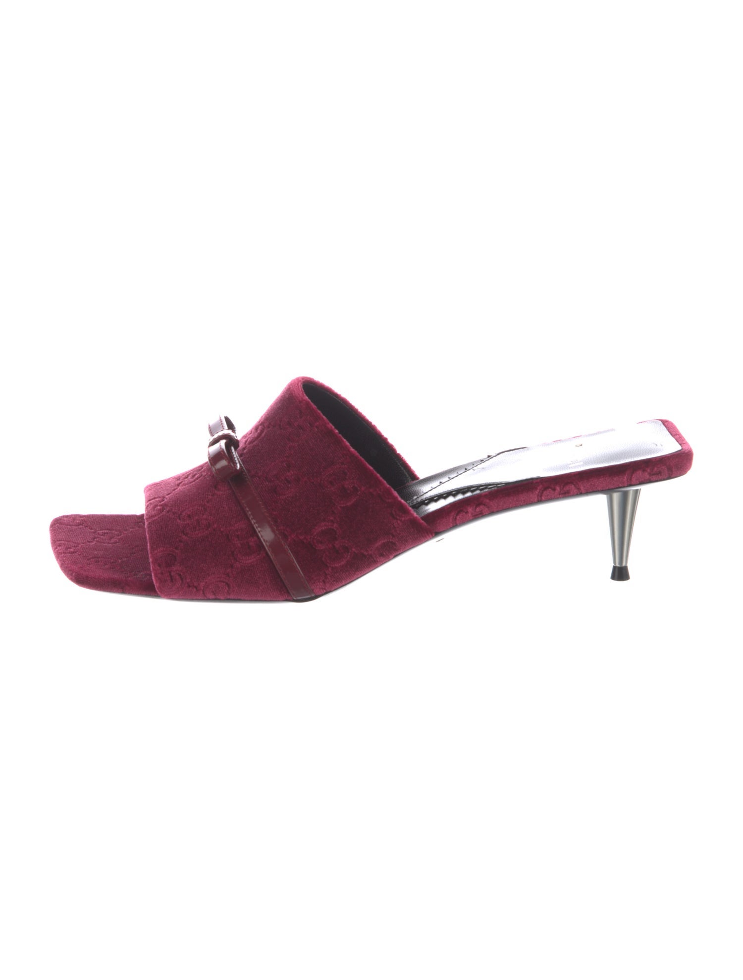 Gucci Running GG Logo Velvet Slides