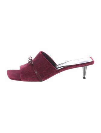 Gucci Running GG Logo Velvet Slides