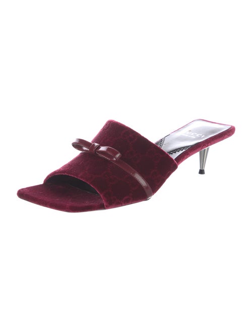 Gucci Running GG Logo Velvet Slides
