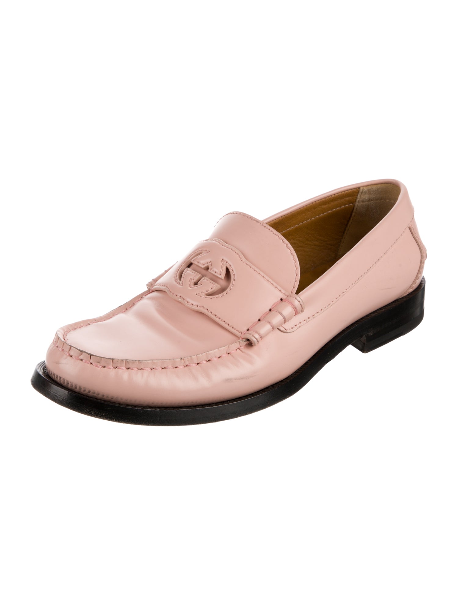 Gucci Interlocking G Logo Patent Leather Loafers