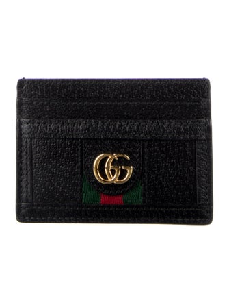Gucci Web Accent Leather Card Holder