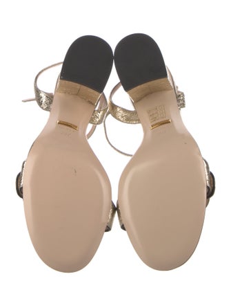 Gucci Double G Logo Leather Sandals